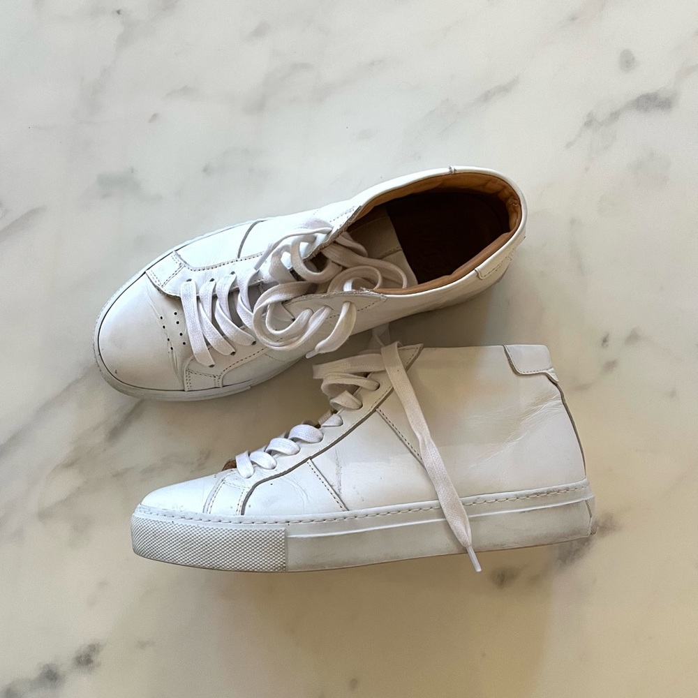 GREATS white leather high tops sz 7